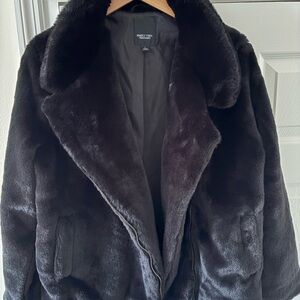 Simply Vera Vera Wang Plush Black Teddy Jacket